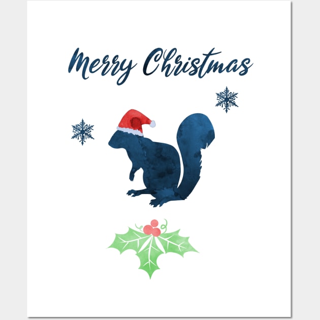 Merry Christmas - Squirrel Wall Art by TheJollyMarten